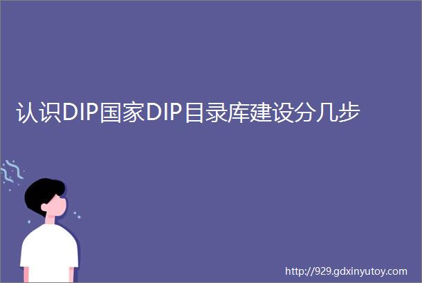 认识DIP国家DIP目录库建设分几步